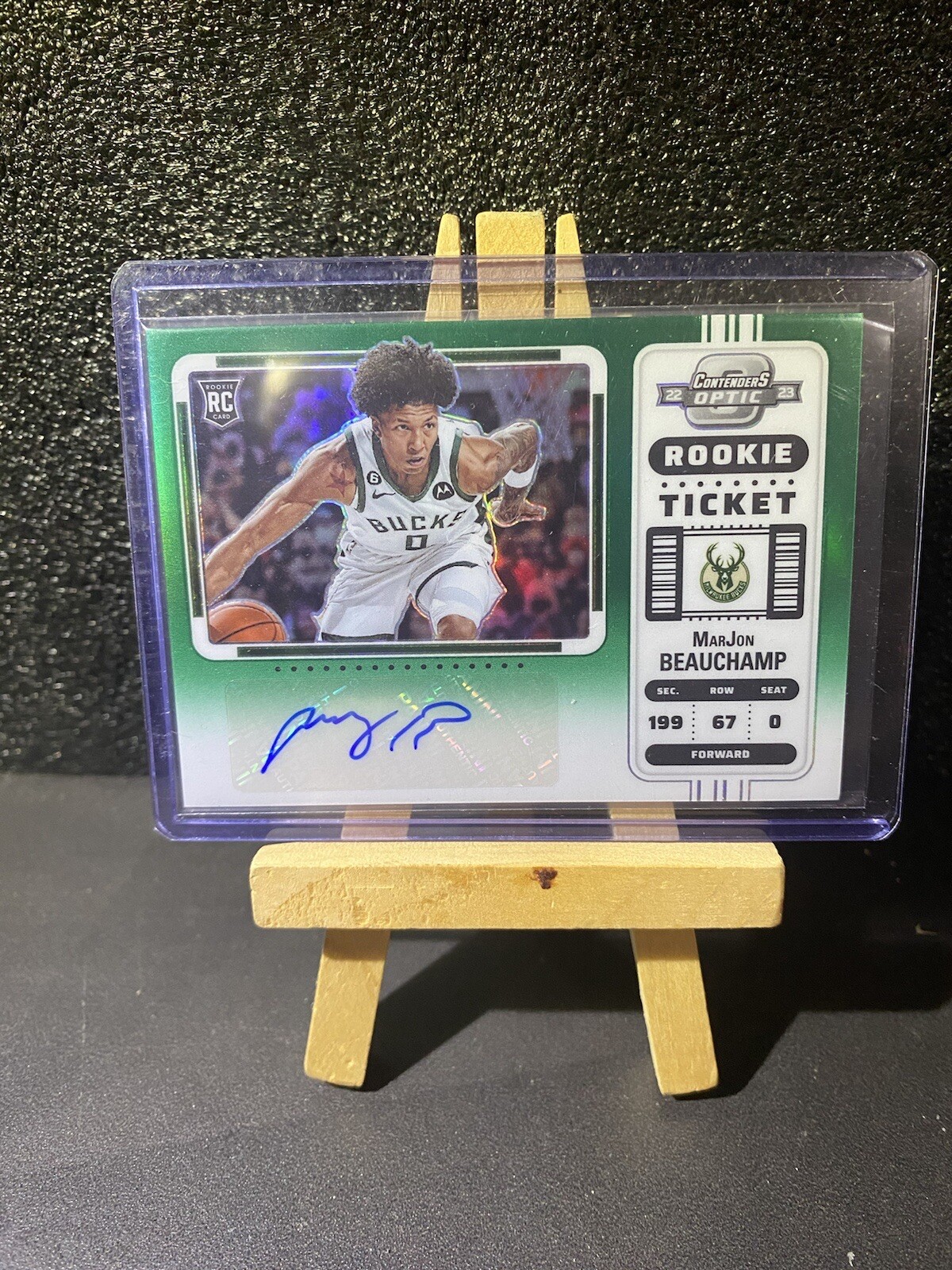 2022 Panini Contenders Optic Marjon Beauchamp Auto Green /75 Rookie RC #114 SP