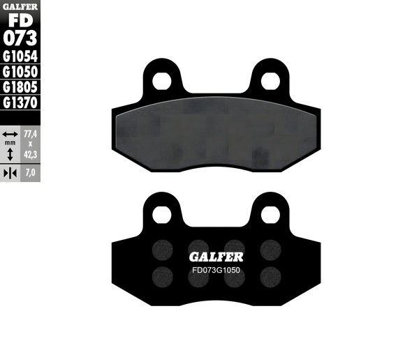 BremsbeläGe Set Galfer 2X FD073G1050 Semi-Metall Scooter Vorne, 7Mm FüR Hyosung-image