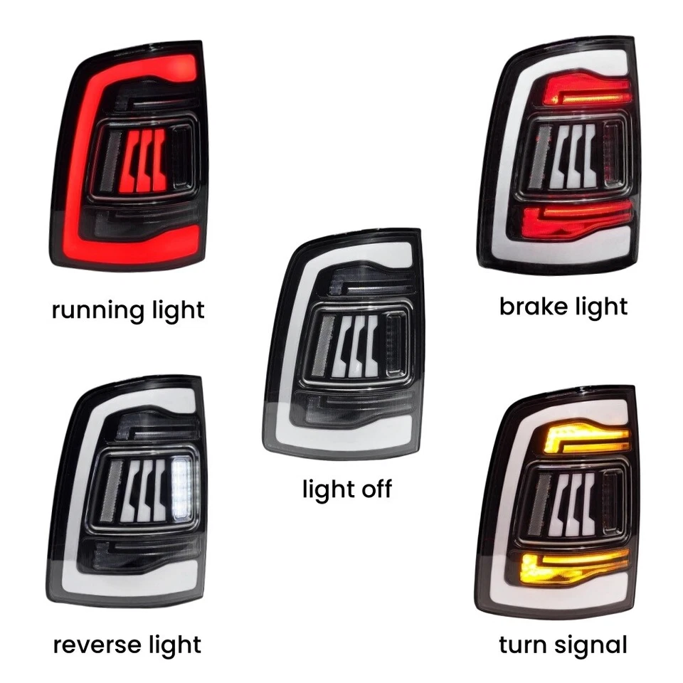 1 par de luces traseras LED transparentes para Dodge Ram 1500 2500 3500 2009-2018 Foto 3 de 4