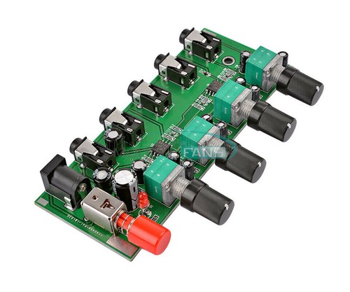 Stereo Audio Signal Mixer Board Mix 2way 4way Input 1way Output DC5V-12V - Picture 10 of 11