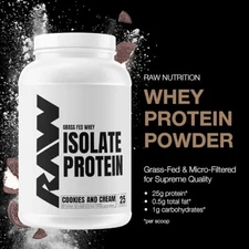 Raw  Powder Protein Cream And Cookies Flavor 1.75lb 