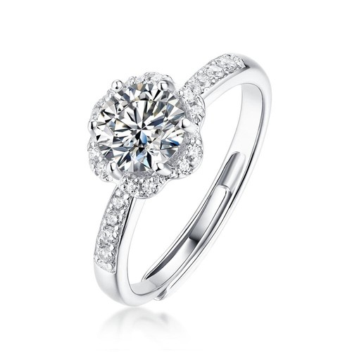 Woman Ring Solitaire 925 Silver Wedding Moissanite Lab Dimond Special Valentine - Imagen 3 de 9