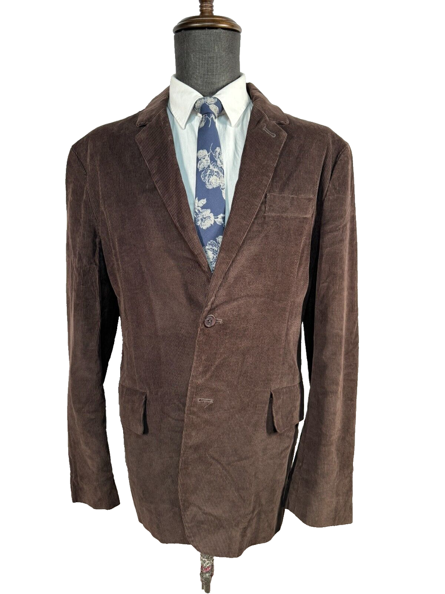 DKNY ブラウン スエードジャケット　Mサイズ DKNY Mens Brown COTTON CORDUROY REG FIT Sport Coat Blazer Jacket