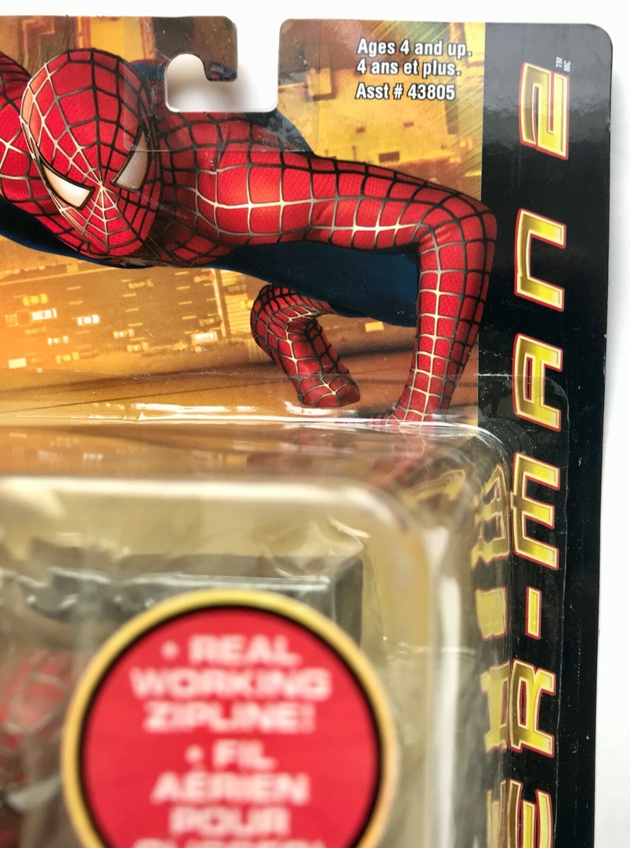 NEW TOY BIZ SPIDER-MAN 2 SHOOT & SLIDE ACTION FIGURE 2004 MAGNETIC