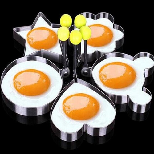 5Pcs Stainless Steel Fried Egg Shaper Mould Pancake Mold Cooking Kitchen Tools - Picture 4 of 8