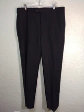 Perry Ellis Mens Portfolio Travel Luxe Dress Pants Flat Black 36 x 34 NWT