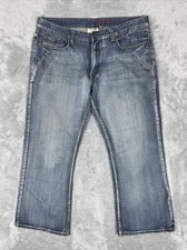 Urban Pipeline Jeans Men's 39x28.5 (Actual) Blue Relaxed Bootcut Cotton Denim
