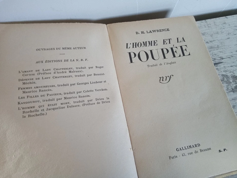 D.H. LAWRENCE -L'HOMME ET LA POUPÉE- 1933-ÉDITION ORIGINALE.SERVICE DE PRESSE. - Photo 4/4