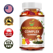 Mushroom Gummies for Adults - 10-in-1 Functional Mushroom Supplement for Mood
