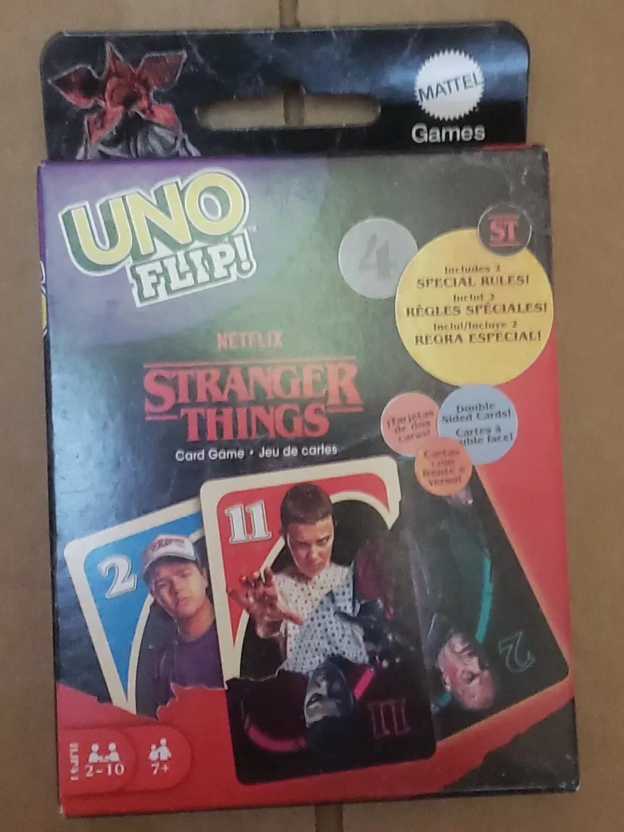 UNO Flip! Stranger Things Card Game for Adults & Teens with Double-Sided  Cards & 2 Special Rules 