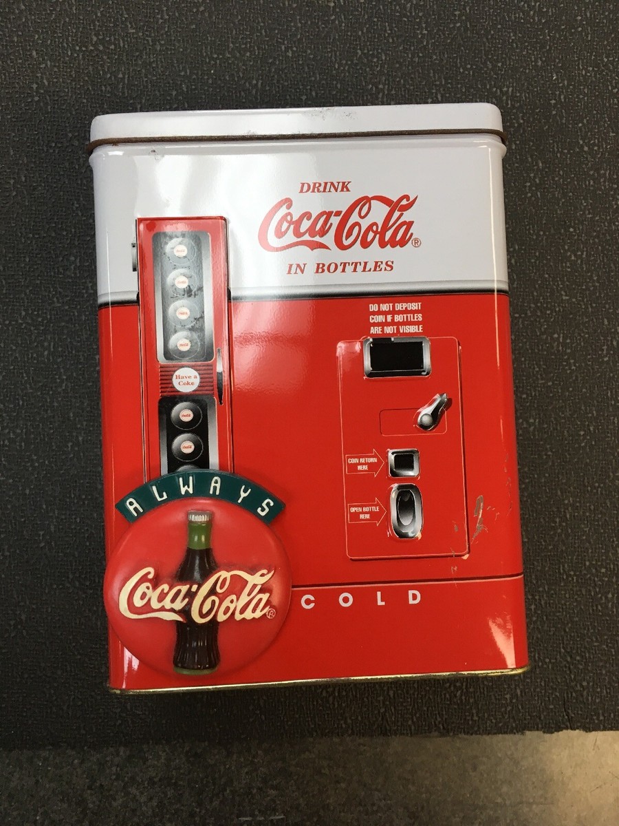 Coca Cola Vending Machine Tin + Hinged Lid 1997 | eBay