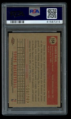 2005 Topps Chrome CHRIS PAUL /149 RC Blue Refractor PSA 10 1952