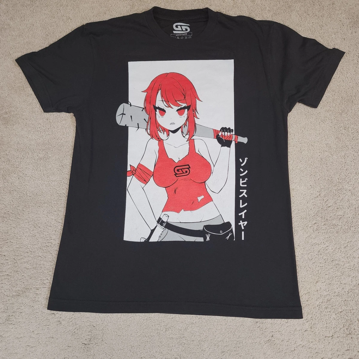 Gamer Supps T-Shirt Waifu Medium Black Short-Sleeve Girl Ginger Graphic