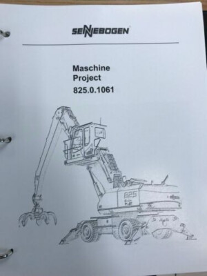 Sennebogen 825 Parts Manual Binder 825.0.1061 USPS Priority Mail