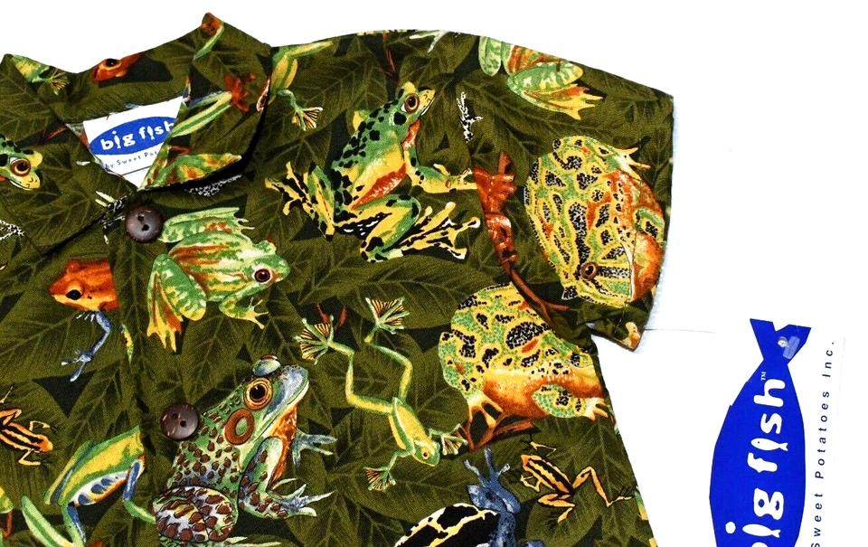 Romper de manga curta infantil Big Fish tamanho 12 meses sapos novo com etiquetas - Imagem 4 de 4