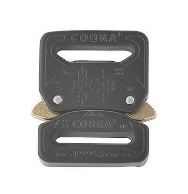 AustriAlpin 25mm / 1'' Black Cobra Buckle - Male Fixed Female Fixed - FC25KFF