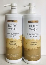 2 Bottles Tranquil Spa Honey Almond Body Wash with Shea Butter  Honey 32 fl oz