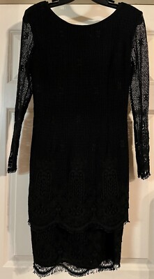Gigi By Gillian Y2K Vintage Lace Overlay Crochet  Scoop Back Boat Neck Size 4