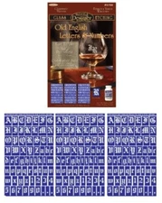 Armour Set of 3 Rub n Etch Glass Etching Stencils Old English Letters & Numbers