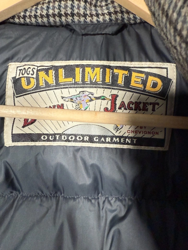 Vintage CHEVIGNON Togs Unlimited Down Puffer Nylon Leather Vest Gray  L - Image 2 of 4