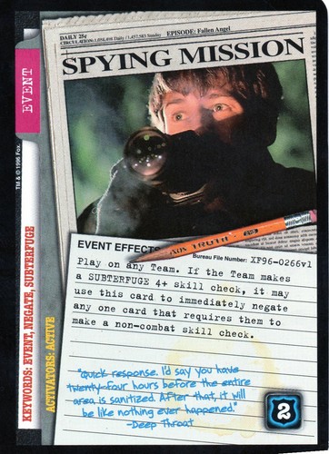 Tarjetas coleccionables individuales parte 2 de The X Files CCG Premiere Edition 1996 - Imagen 102 de 146