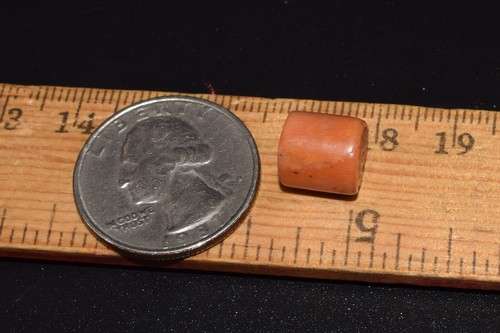 UNDYED! Antique BEAD CORAL VTG Mediterranean red TIBET Buddhist Mala Dzi medical - Picture 2 of 20