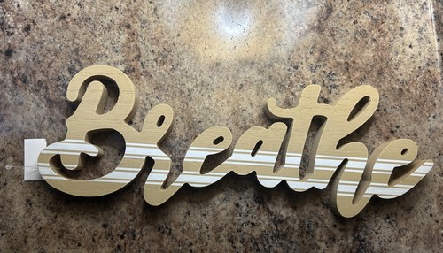 “Breathe” Wooden Sign Decor 3D Art Coastal Shelf Sitter Wall Hang Home Decor - Picture 5 of 11