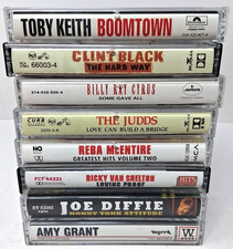 LOT of 8 Country Cassettes Joe Diffie The Judds Billy Ray Cyrus Toby Keith Clin