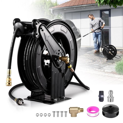 #ad Pressure Washer Hose Reel 50ftx3 8quot; Retractable Washer Hose Reel 4000 PSI $160.80