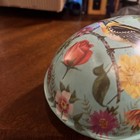 Vtg 1954 Mattel Tin Litho Musical Blue Easter Egg Bird Flower #513 non working — photo 3