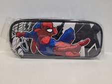 Stationery Pencil Case Bag - Marvel Spider-Man Black Zip Pouch Storage 3x8" NEW
