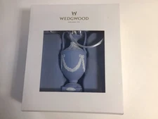 Wedgwood Blue Jasperware Urn Christmas Ornament In Box