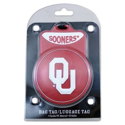 Oklahoma OU Sooners Team Golf Bag Luggage Tag Flexible PVC Material ID Holder