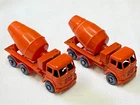 Vintage Matchbox Lesney No. 26 Foden Cement Mixers (2 qty) Orange Concrete Truck