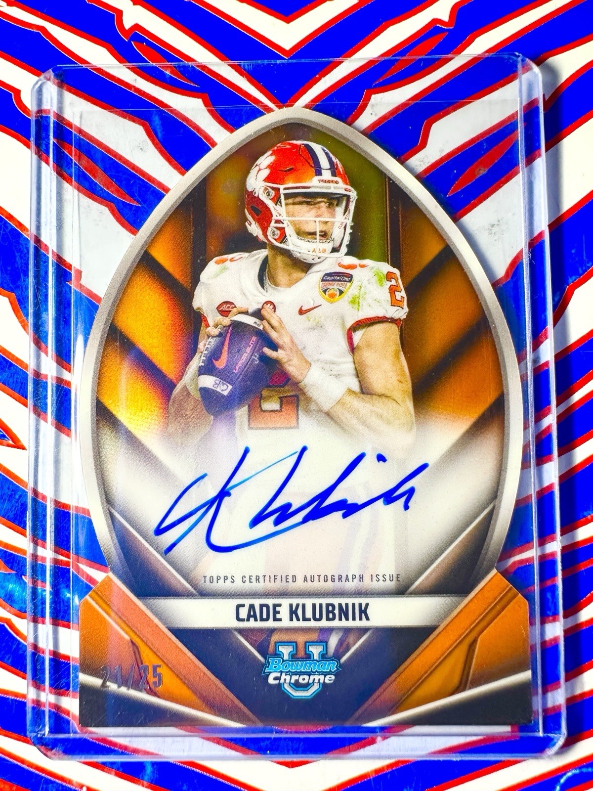 2023 Bowman U Chrome Cade Klubnik Future Of Football Auto /50 Case Hit Clemson