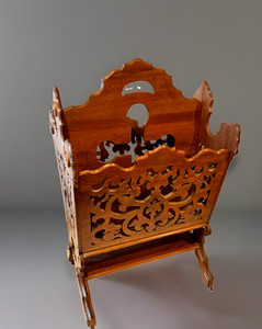 LARGE ANTIQUE CHURCH ENGLISH WALNUT SHEET MUSIC WOOD STORAGE STAND (12A