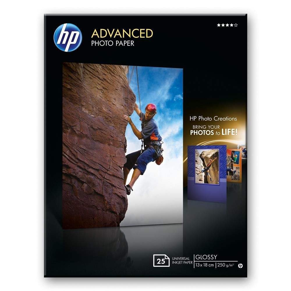HP advanced Fotopapier glaenzend randlos 250gm2 25Blat Q8696A 2890₽