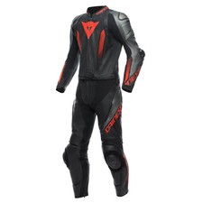 Dainese Laguna Seca 5 2tlg. Tuta IN Pelle Moto (Nero/Antracite/Rosso ) TG:56