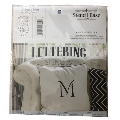 Stencil Ease 3  Simple Script 26 Plastic Capital Letters DIY Paint Monogram