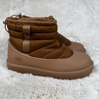 UGG Classic Mini Pull-On 3M Weather Slip On Boots Chestnut Brown Mens Size 9 US