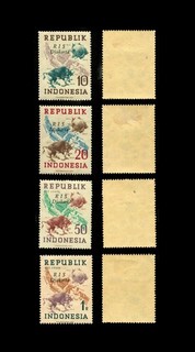 Indonesia 4 values to 1R with "RIS Djakarta" overprint mint original gum.