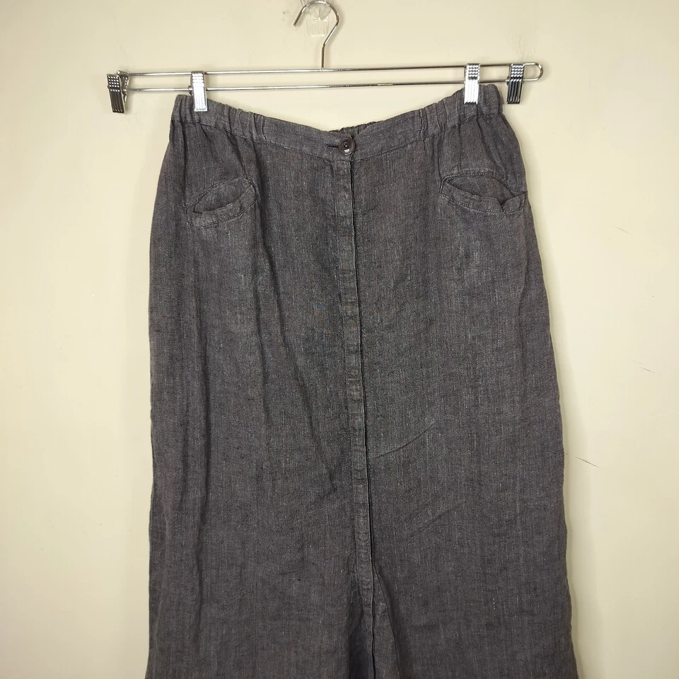 Maxi falda para mujer FLAX Jeanne Engelhart 100 % lino talla XL abotonada Lagenlook Foto 2 de 4