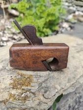 Small Wooden Compass Round Bottom Woodworking Plane 7/8" Iron 