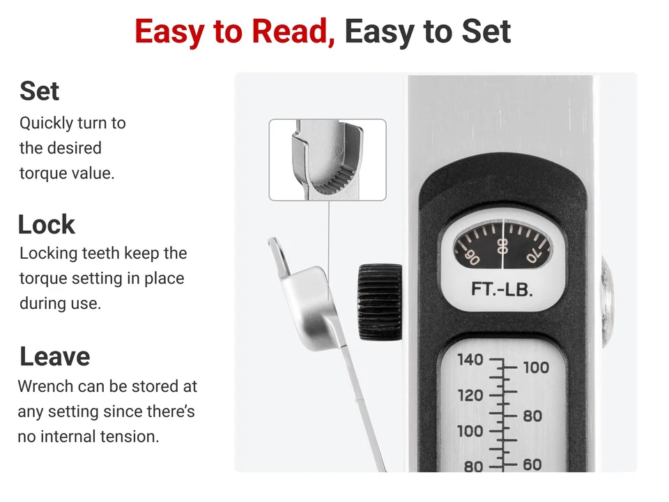 Llave dinamométrica TEKTON 3/8 pulgadas accionamiento 72 dientes haz dividido 20-100 ft.-lb. | TRQ6... Foto 3 de 4