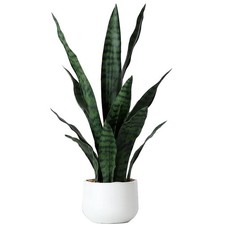 Artificial Snake Plant 22 Inch Fake Sansevieria Fake Agave Potted Plants Plas...