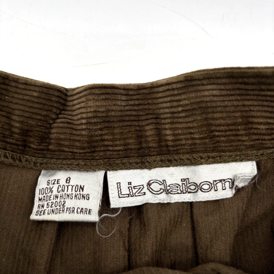 Винтажная 80-х Liz Claiborne Choc Коричневая Вельветовая Трапециевидная Юбка Midi 8 24x26" - Изображение 3 из 4
