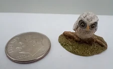 Wee Forest Folk TINY OWL Retired MINIATURE Accessory White Owl