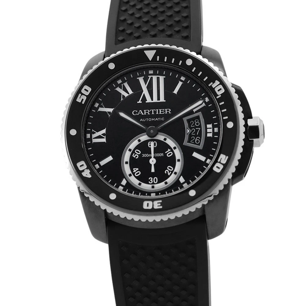 Cartier — CARTIER Cartier Calibre Diver Date 42mm Stainless Steel/Rubber Black Dial WS...