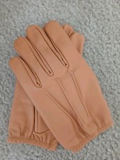 Men Geniune Leather Tan Color Driving Sheepskin Glove Size Small