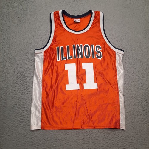 VINTAGE Illinois Fighting Illini Izaw Basketball Jersey Men Small Orange White - Picture 2 of 11